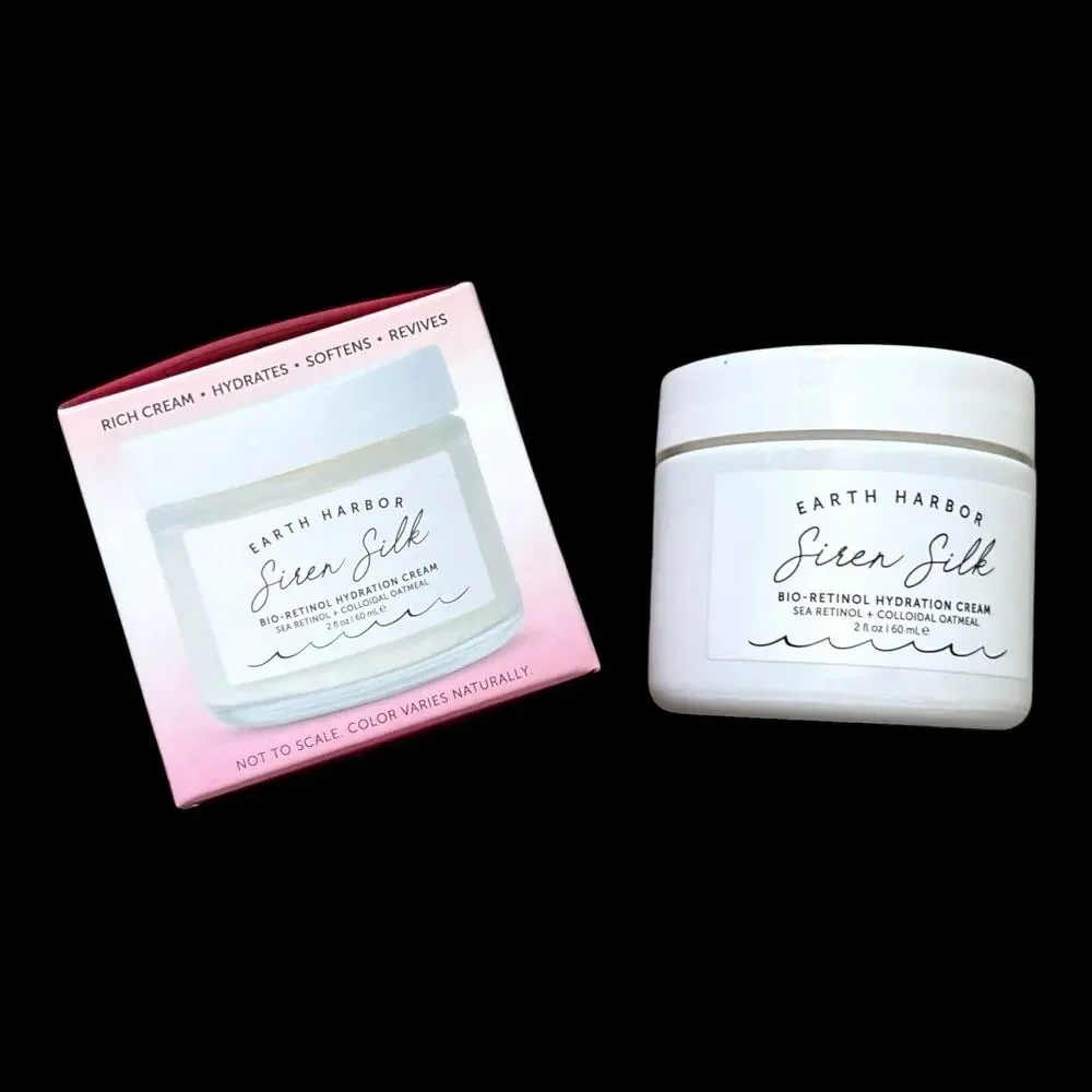 Earth Harbor Siren Silk Bio-Retinol Hydration Cream 2 oz Sea Retinol Vegan NIB